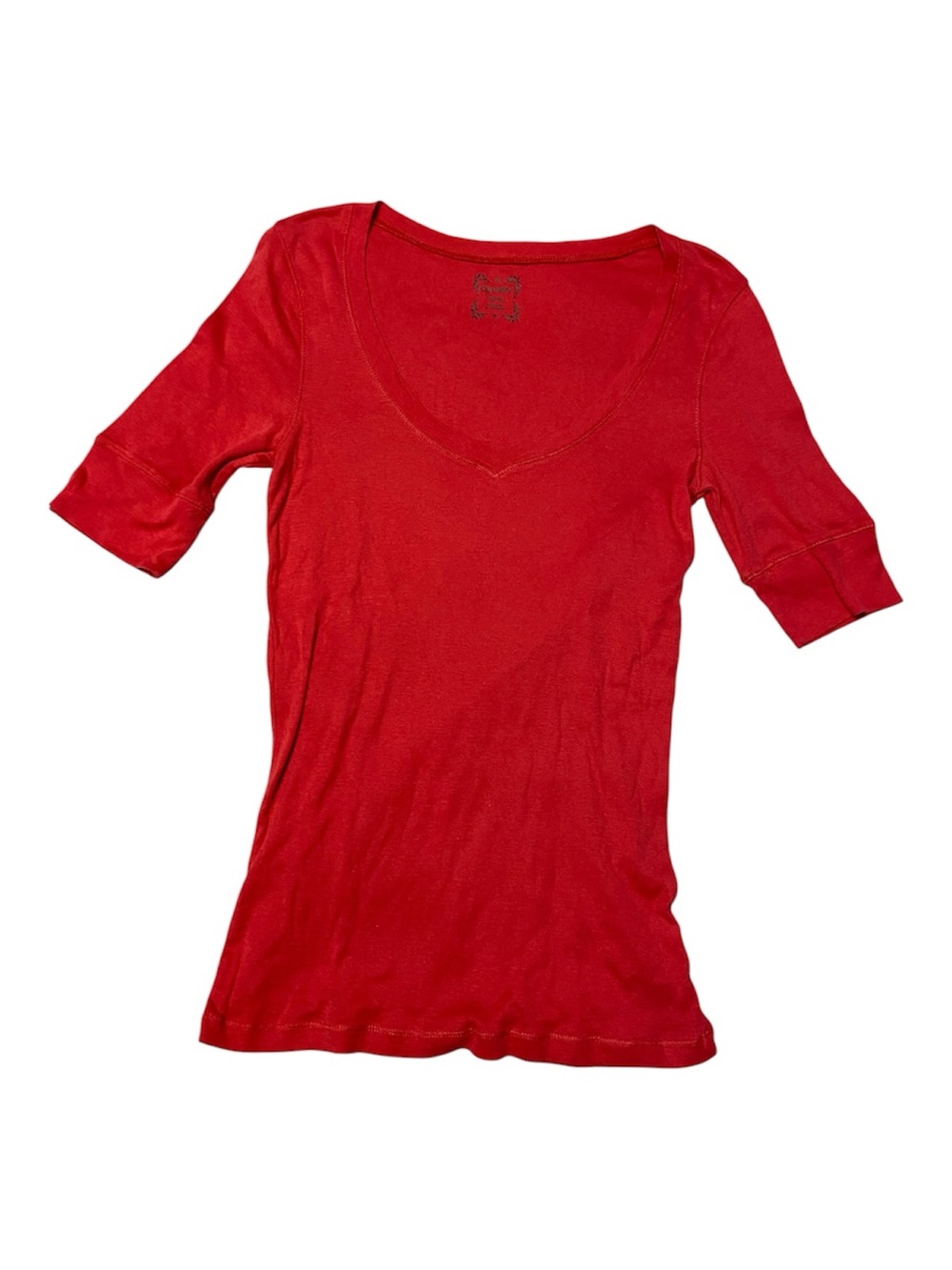 Old Navy Red Scoop Neck Short Sleeve Tee
